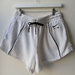Nike Air Fleece Shorts White Black Women's Large